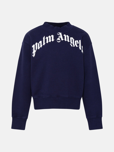 Palm Angels Kids' Blue Cotton Sweatshirt