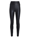 Sprwmn High-waist Leather Ankle Leggings In Black