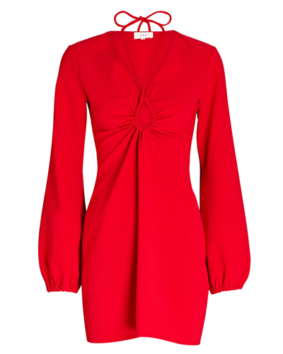 A.l.c Leslie Cinched Cutout Long Sleeve A-line Dress In Red