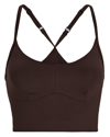 Varley Always Surrey Recycled Polyester-blend Sports Bra In Brown