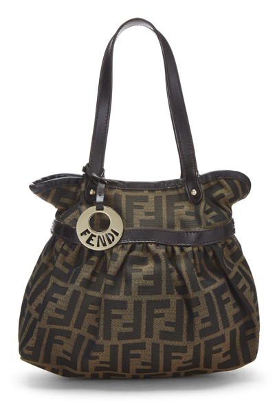 Pre-owned Fendi Brown Zucca Canvas Chef Handbag Mini