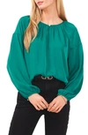 Vince Camuto Hammered Satin Blouse In Rich Forest