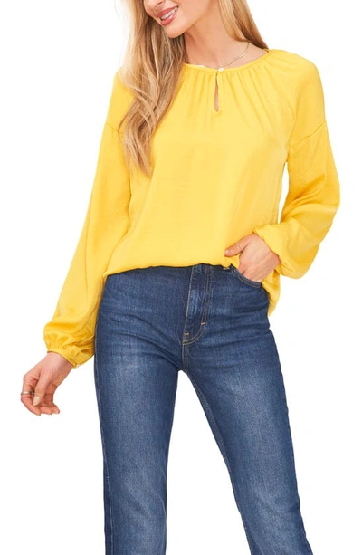 Vince Camuto Hammered Satin Blouse In Golden Spice