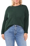 Vince Camuto Center Seam Crewneck Sweater In Windsor Moss