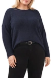 Vince Camuto Center Seam Crewneck Sweater In Vintage Blue