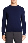 Theory Hilles Crewneck Cashmere Sweater In Light Baltic