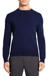 Theory Hilles Crewneck Cashmere Sweater In Olive Branch