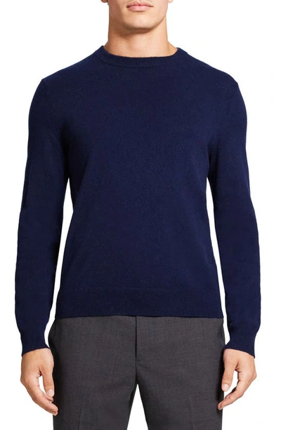 Theory Hilles Crewneck Cashmere Jumper In Light Baltic