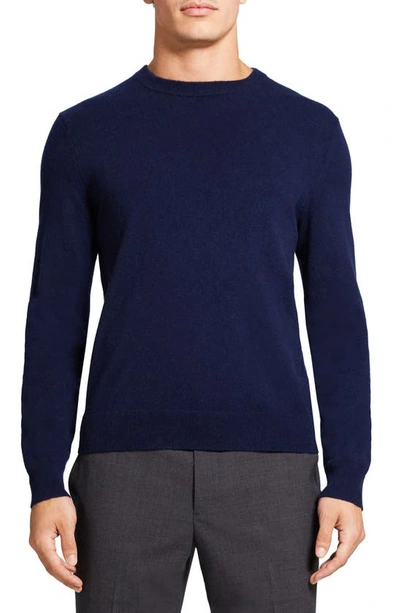 Theory Hilles Crewneck Cashmere Sweater In Light Baltic