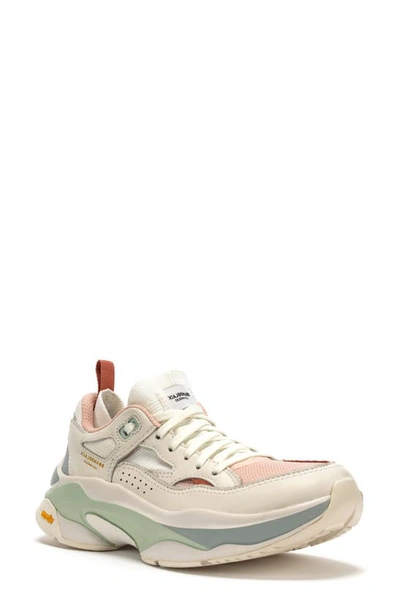 Brandblack Saga Sneaker In White Blue Pink