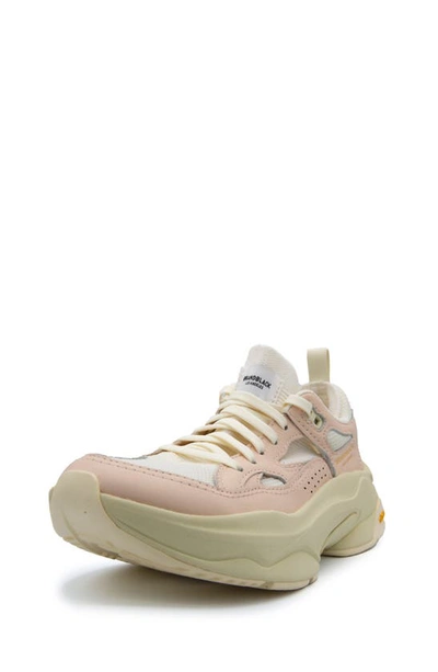Brandblack Saga Mix-media Chunky Sneakers In White Pink
