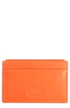 Royce New York Personalized Rfid Leather Card Case In Orange - Silver Foil