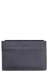 Royce New York Personalized Rfid Leather Card Case In Navy Blue- Silver Foil