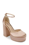 Jewel Badgley Mischka Giada Platform Pump In Almond Nude