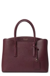 Kate Spade Large Margaux Leather Satchel In Deep Cherry