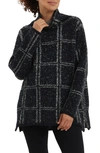 Nom Maternity Women's Lia Tunic Nursing Sweater In Black Windowpane