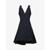 Bottega Veneta Sleeveless A-line Cotton Midi Dress In Abyss