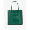 Ted Baker Croccon Faux-leather Shopper Tote Bag In Green