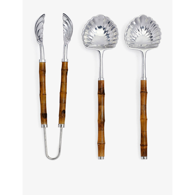SOHO HOME MASEN STAINLESS-STEEL AND BAMBOO SERVING SET OF TWO,59942673