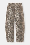 Ganni Leopard Print Barrel Jeans
