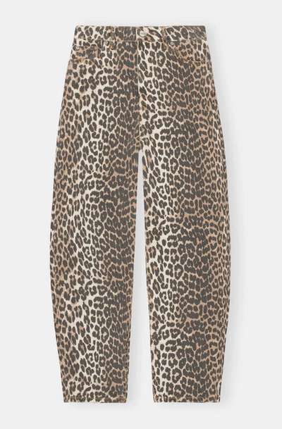 GANNI GANNI MIXED LEOPARD DENIM STARY JEANS - SIZE 29 COTTON