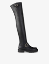 JIMMY CHOO JIMMY CHOO WOMEN'S BLACK BIKER II FAUX-LEATHER OVER-THE-KNEE BOOTS,56992534