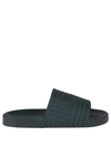 Bottega Veneta Carpet Grooved Rubber Sliders In Green