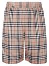 Burberry Men Printed Polyester Swimming Shorts In Beige
