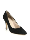 Helmut Lang Distressed Suede Pumps In Black