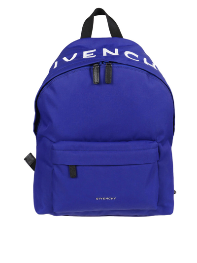 Givenchy Essential U Nylon Logo Backpack In Blue