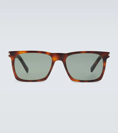 Saint Laurent Sl 559 Square Sunglasses In Havana-havana-green