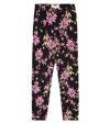 Monnalisa Floral Jersey Leggings In Black