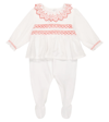 Tartine Et Chocolat Baby Smocked Cotton-blend Onesie In Blanc