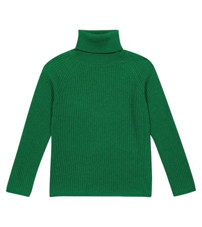 Morley Kids' Rosti Turtleneck Wool Sweater In Biljartgreen