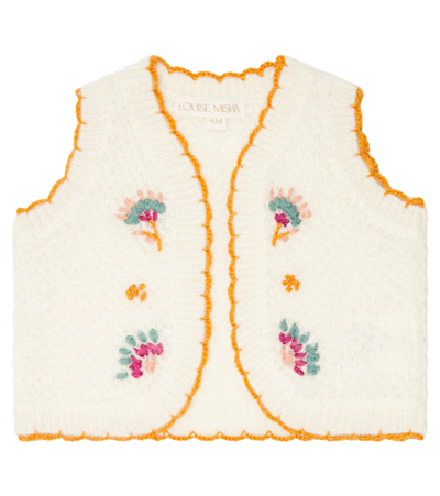 Louise Misha Baby Sylna Embroidered Cardigan In Cream