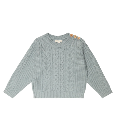 Louise Misha Kids' Abio Cable-knit Sweater In Dark Cloud