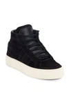 HELMUT LANG High-Top Leather Flatform Trainers,0400091881878
