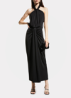 Cinq À Sept Kaily Twisted Jersey Halter Maxi Dress In Black