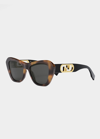 Fendi Ff Nylon Cat-eye Sunglasses In Blonde Havana