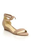 ALEXANDRE BIRMAN Clarita Suede Ankle-Tie Demi-Wedge Sandals