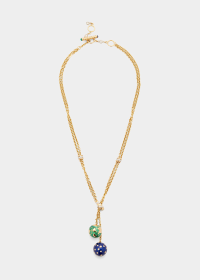 Verdura Night & Day Lariat Necklace With Diamonds In Yellow Gold