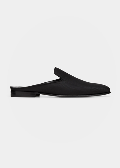 Manolo Blahnik Men's Mario Calf Hair Mule Slippers In Blck0015