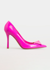 Valentino One Stud Patent Leather Pump With Matching Stud In Pink