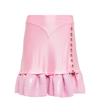 Rabanne Button Sided Bead Embellished Pleated Short Skirt In Pink