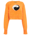 Rotate Birger Christensen Ying Yang Mohair-blend Sweater In Blazing Orange