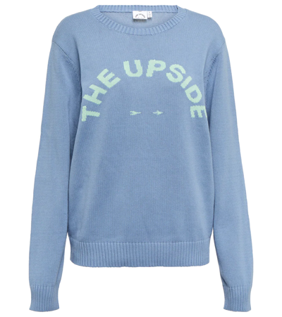 The Upside Bodi Cotton Sweater In Light Blue