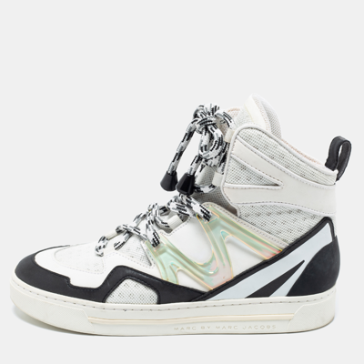 Pre-owned Marc By Marc Jacobs Multicolor Leather And Mesh High Top Sneakers Size 36