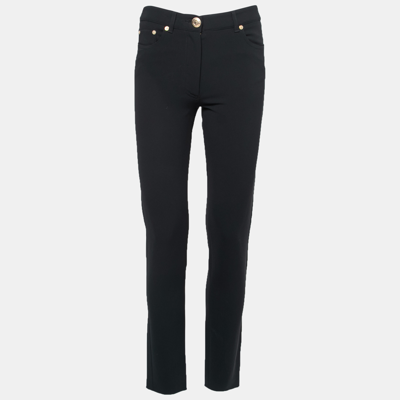 Pre-owned Moschino Couture Black Crepe Skinny-leg Trousers S