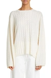 Totême Cable Stitch Cashmere Sweater In Off-white