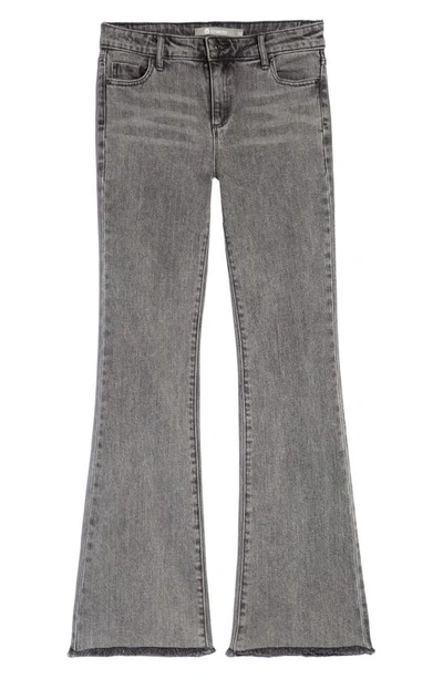 Tractr Kids' Fray Hem Flare Leg Jeans In Grey